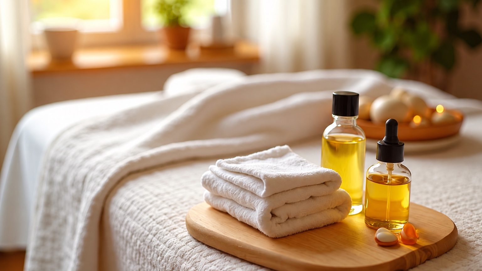 Massage room prepared for a first appointment